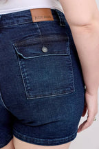 Judy Blue Women's High Waist Back Flap Pocket Denim Shorts Plus Size