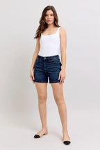 Judy Blue Women's High Waist Back Flap Pocket Denim Shorts Plus Size