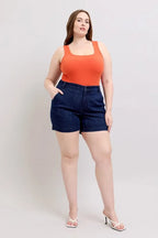 Judy Blue Women's High Waist Denim Shorts Plus Size