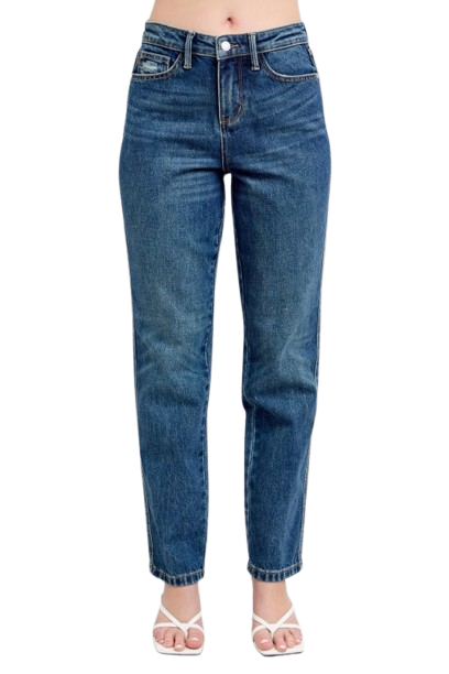 Judy Blue Women's High Waisted Rigid Magic Non-destroy Straight Leg Jeans Plus Size