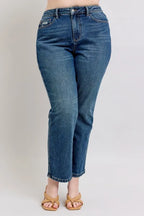 Judy Blue Women's High Waisted Rigid Magic Non-destroy Straight Leg Jeans Plus Size