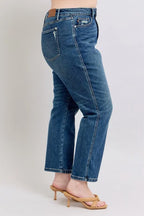 Judy Blue Women's High Waisted Rigid Magic Non-destroy Straight Leg Jeans Plus Size
