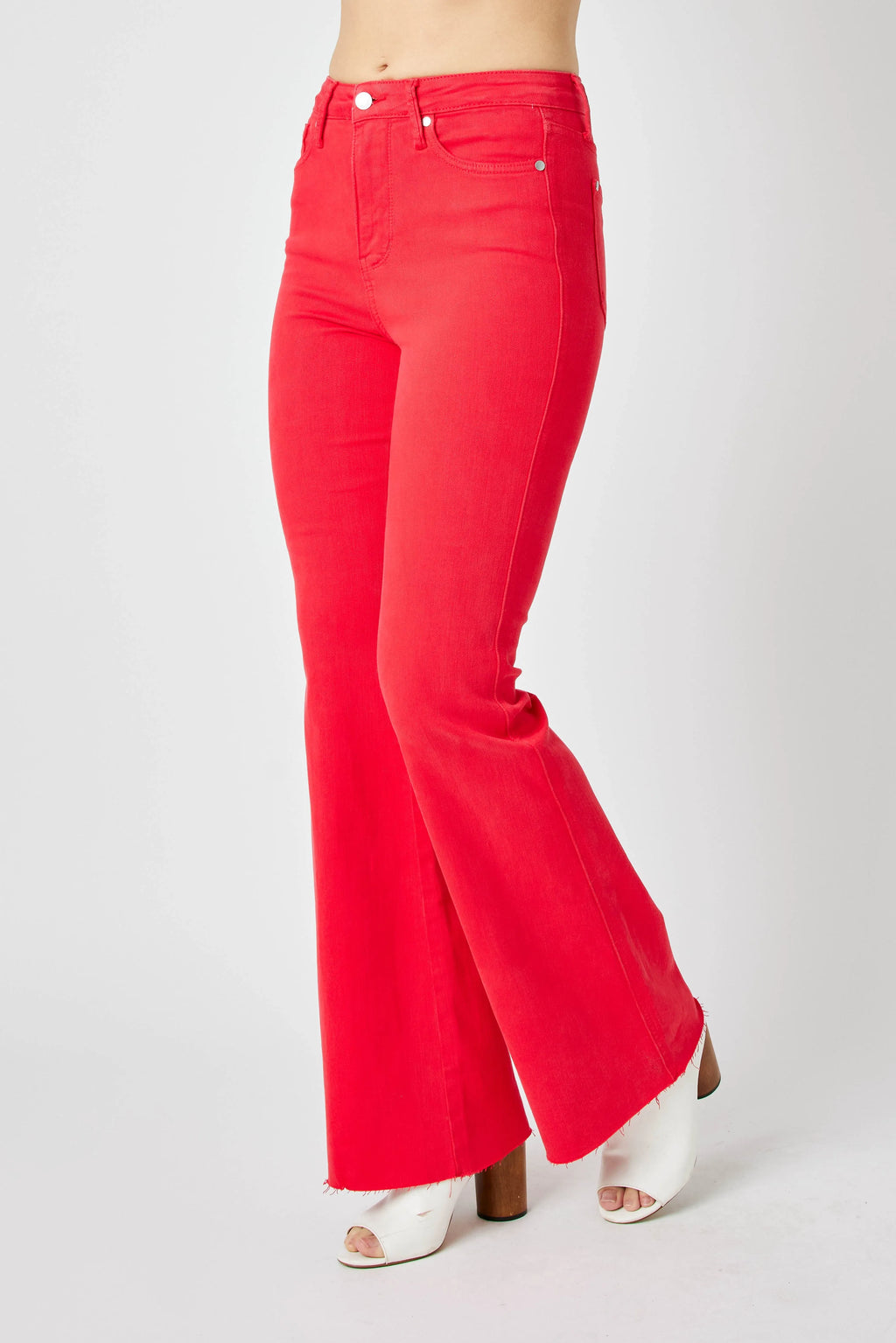 Judy Blue Women's Hw Tummy Control Garment Dyed Flare Jeans Plus Size