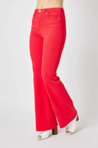 Judy Blue Women's Hw Tummy Control Garment Dyed Flare Jeans Plus Size