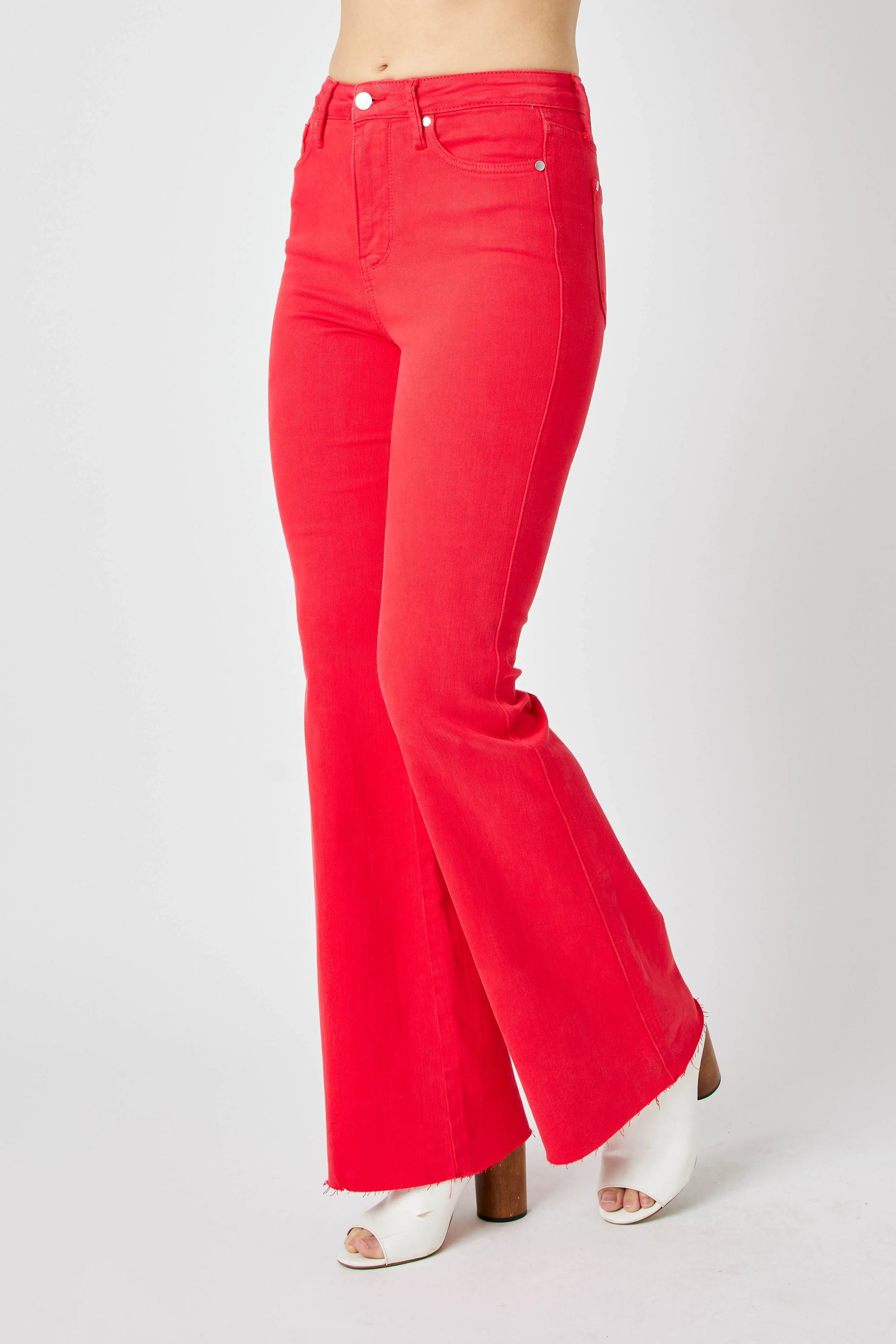 Judy Blue Women's Hw Tummy Control Garment Dyed Flare Jeans Plus Size