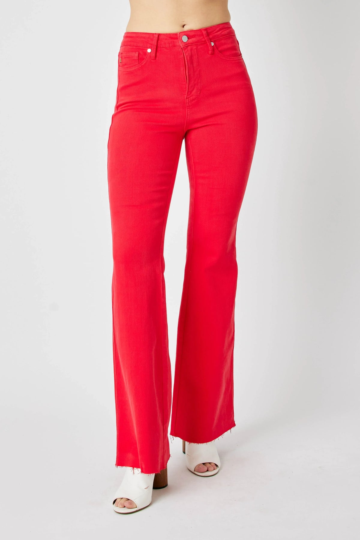 Judy Blue Women's Hw Tummy Control Garment Dyed Flare Jeans Plus Size