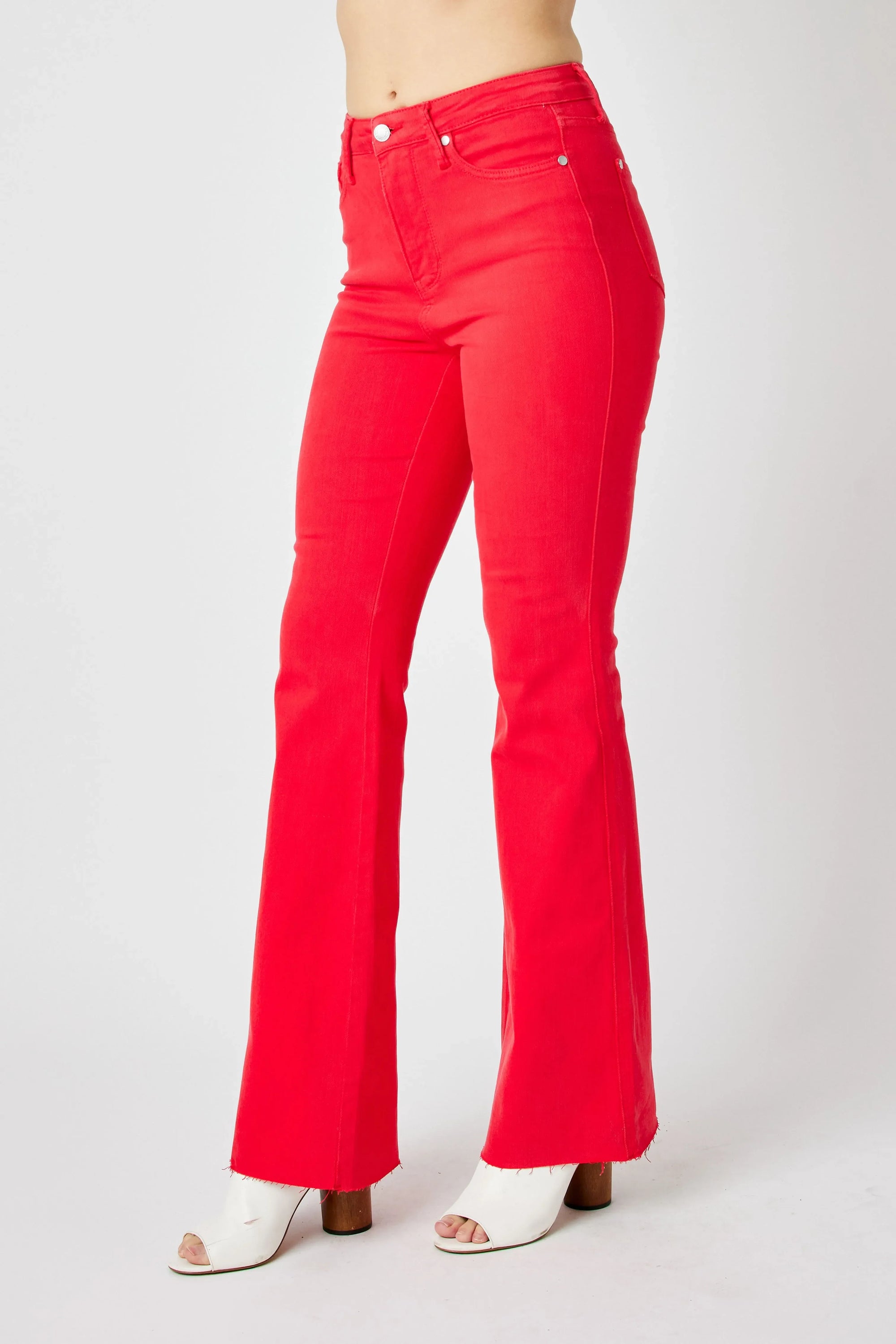 Judy Blue Women's Hw Tummy Control Garment Dyed Flare Jeans Plus Size