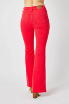 Judy Blue Women's Hw Tummy Control Garment Dyed Flare Jeans Plus Size