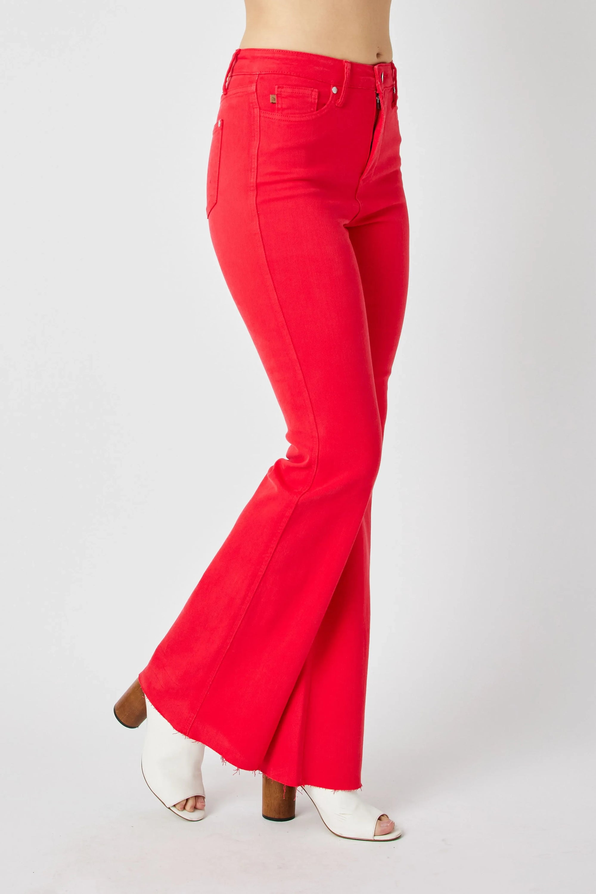 Judy Blue Women's Hw Tummy Control Garment Dyed Flare Jeans Plus Size