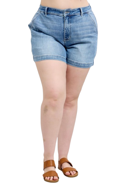 Judy Blue Women's Plus Size High Rise Denim Shorts