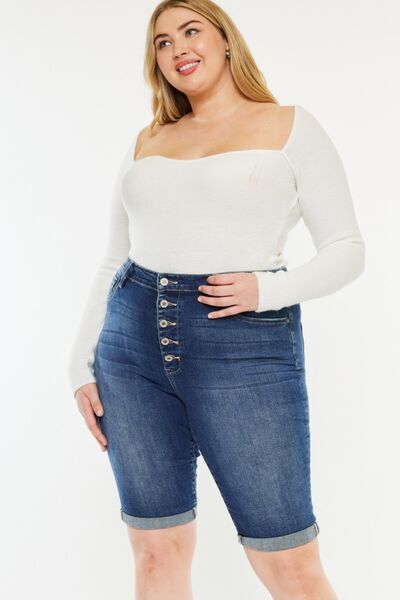 Cat’s Whiskers Button Fly Denim Shorts