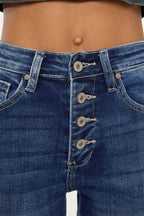 Cat’s Whiskers Button Fly Denim Shorts