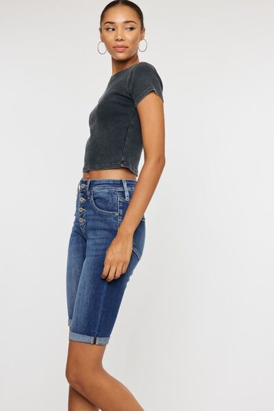 Cat’s Whiskers Button Fly Denim Shorts