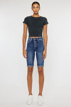 Cat’s Whiskers Button Fly Denim Shorts