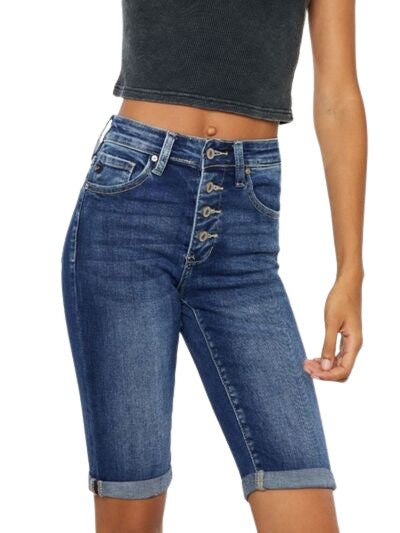 Cat’s Whiskers Button Fly Denim Shorts