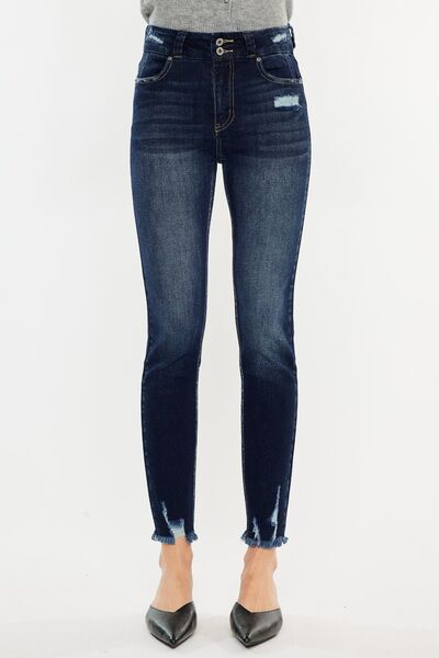 Cat’s Whiskers Raw Hem High Waist Jeans
