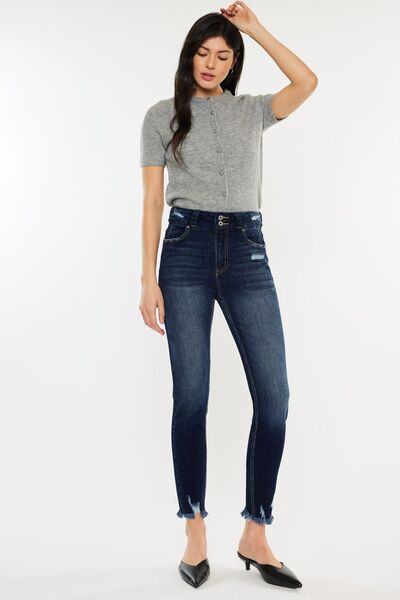 Cat’s Whiskers Raw Hem High Waist Jeans