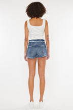 Kan Can Distressed Button Fly Denim Shorts