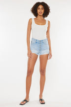 Kan Can Distressed Button Fly Denim Shorts