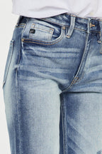 Kan Can High Rise Cuffed Straight Jeans