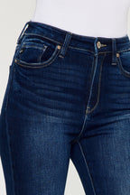 Kan Can High Rise Frayed Ankle Skinny Jeans