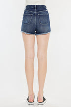 Kan Can Raw Hem Button Fly Denim Shorts