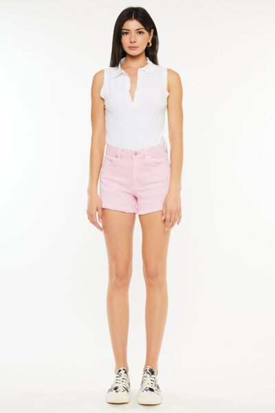 Raw Hem High Waist Denim Shorts
