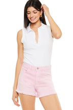 Raw Hem High Waist Denim Shorts