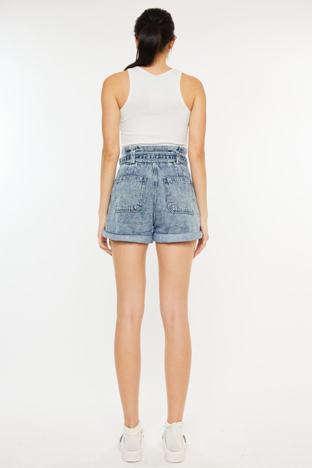 Kan Can Ultra High Rise Paperbag Denim Shorts