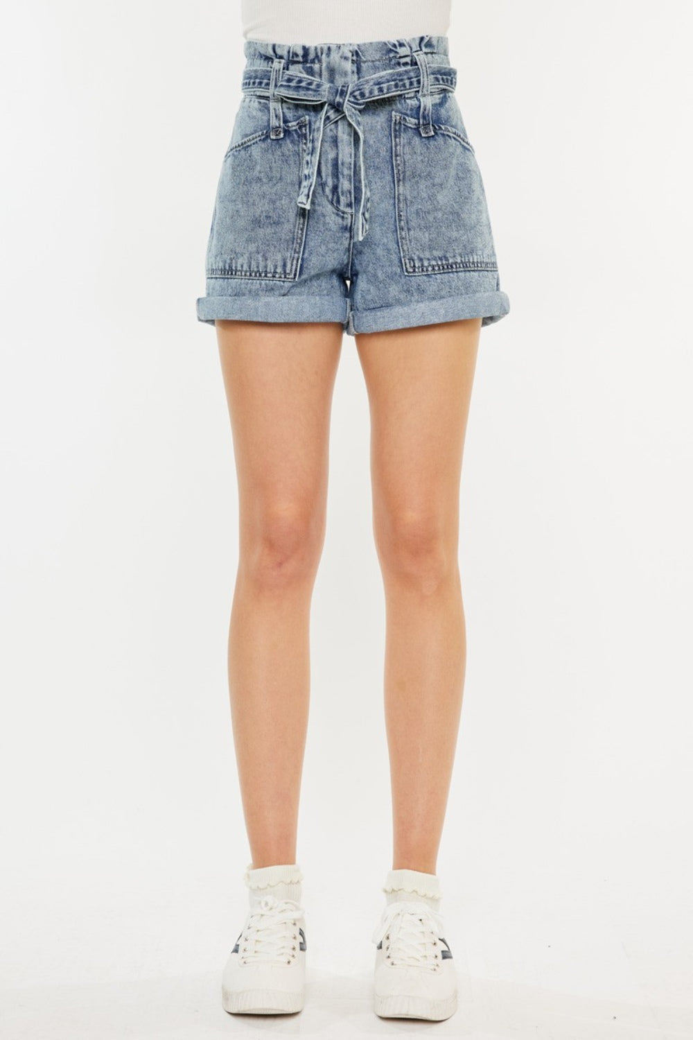Kan Can Ultra High Rise Paperbag Denim Shorts