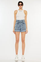 Kan Can Ultra High Rise Paperbag Denim Shorts