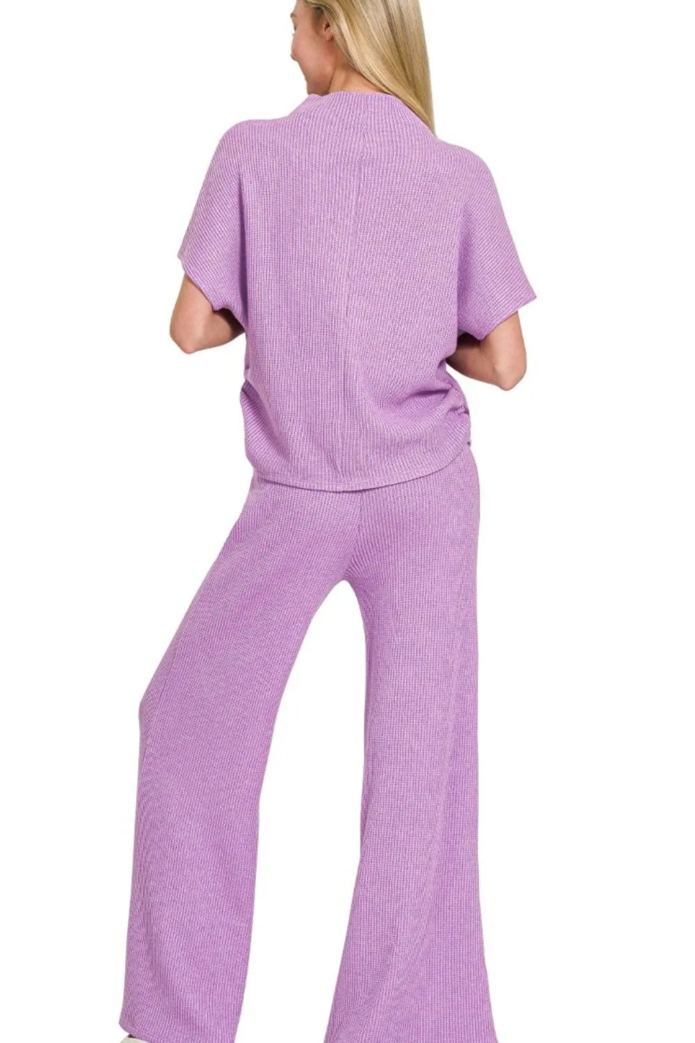 Lavender Knit Sweater & Palazzo Pants Set – Chic, Cozy & Modern