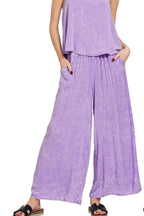 Lavender Shimmer Cami & Palazzo Set – Elegant, Breezy & Versatile