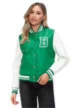 Love Me Now PU Leather Contrast Snap Down Bomber Jacket