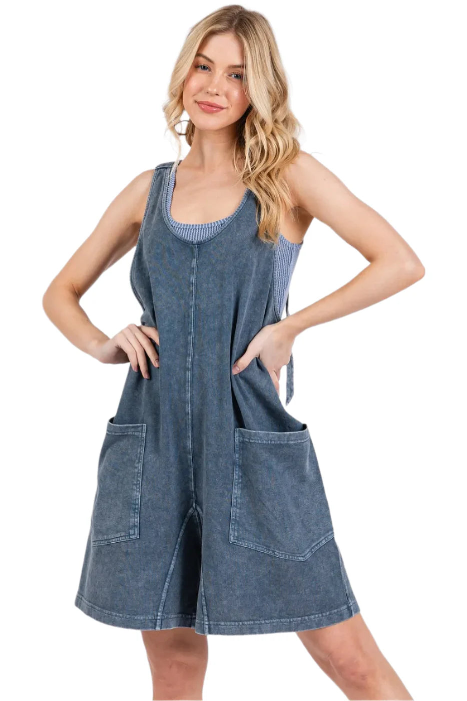 Mittoshop Low Scoop Neck Tank Washed French Terry Romper