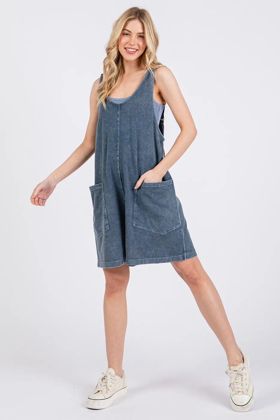 Mittoshop Low Scoop Neck Tank Washed French Terry Romper