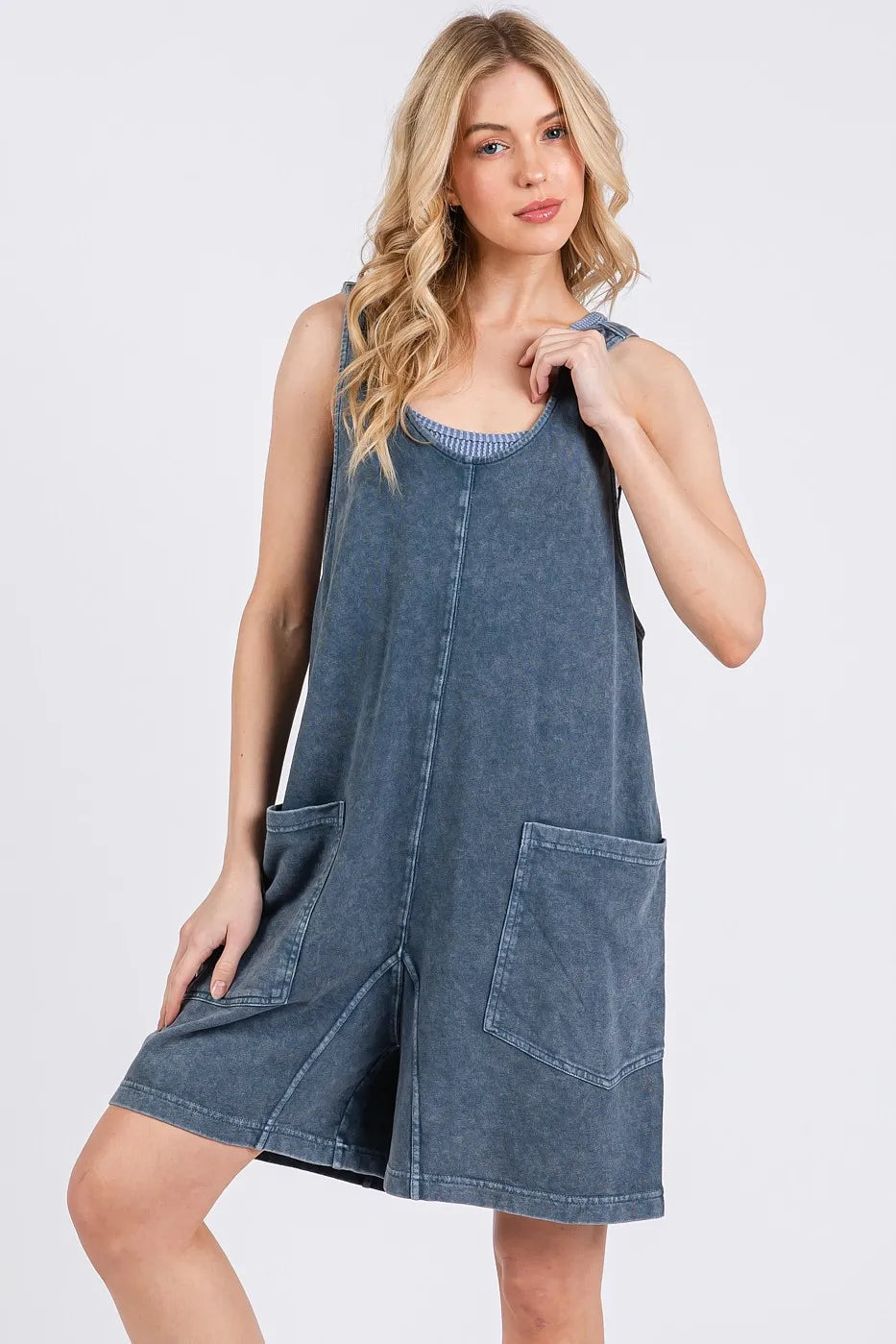 Mittoshop Low Scoop Neck Tank Washed French Terry Romper