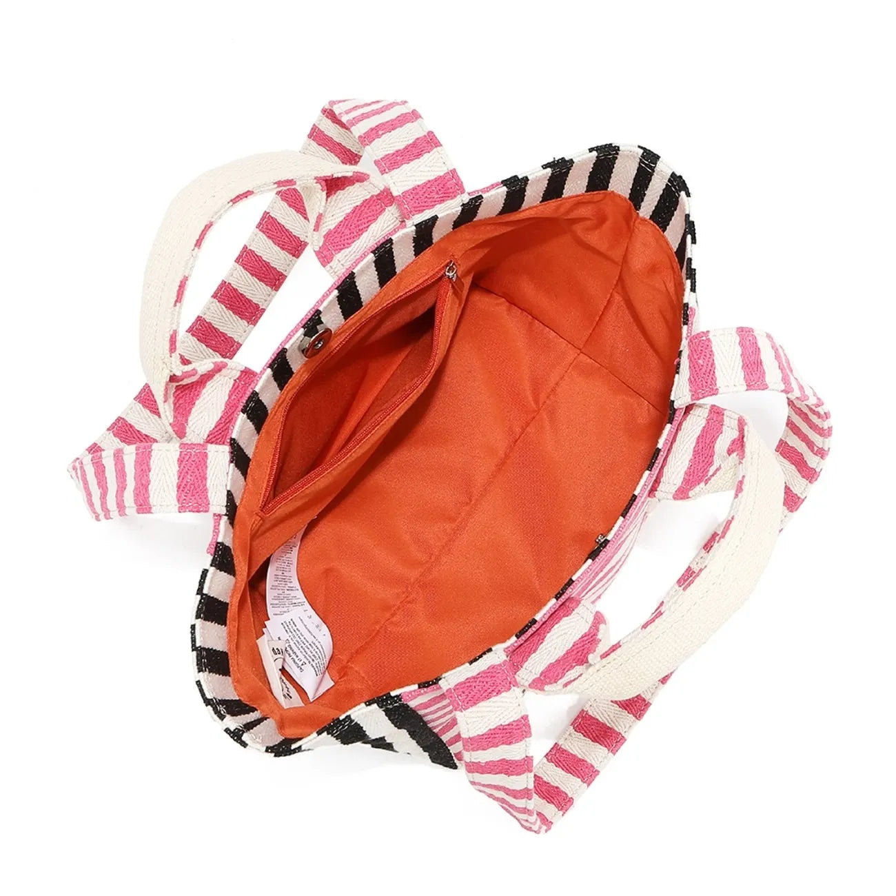 Nicole Lee USA Letter Striped Tote Bag Chic Spacious Everyday Carryall