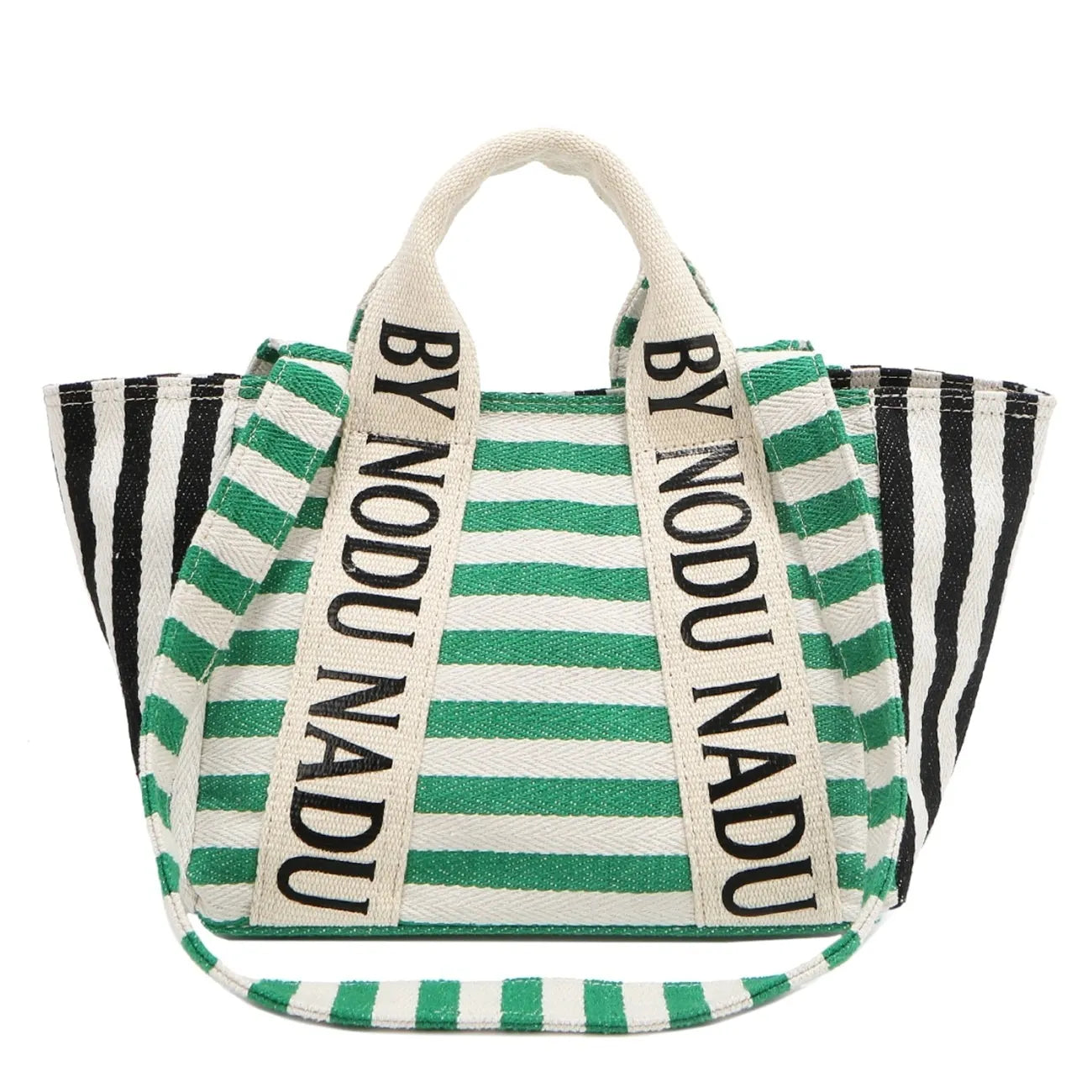 Nicole Lee USA Letter Striped Tote Bag Chic Spacious Everyday Carryall