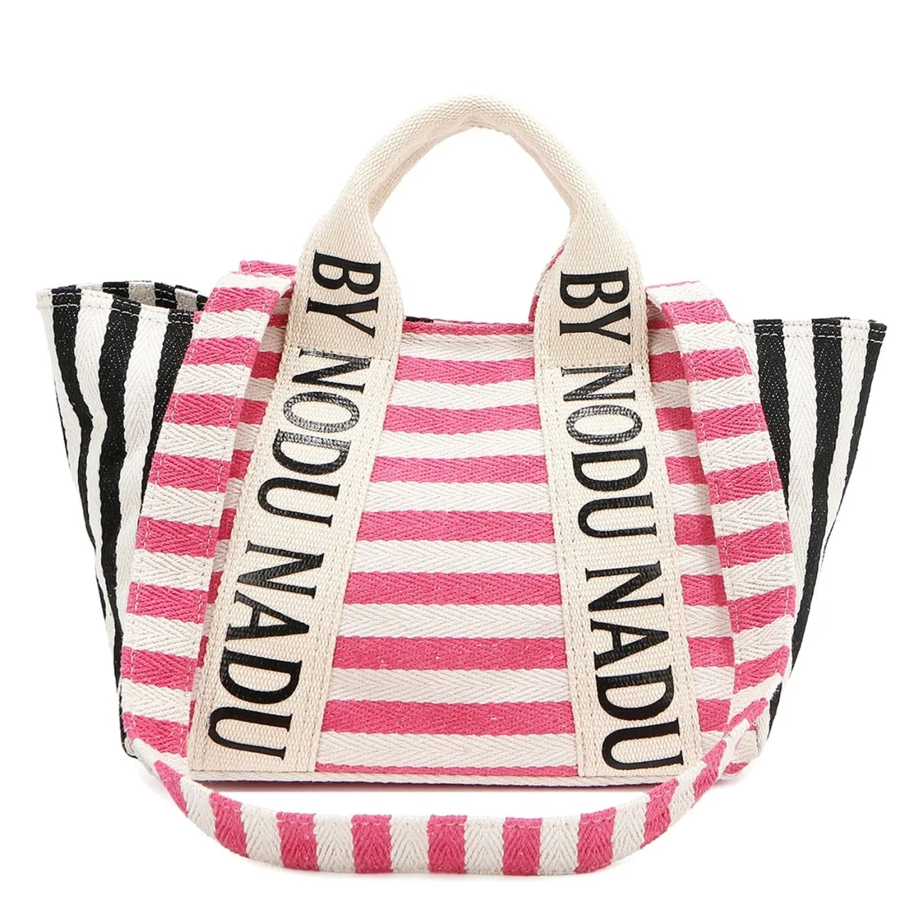 Nicole Lee USA Letter Striped Tote Bag Chic Spacious Everyday Carryall
