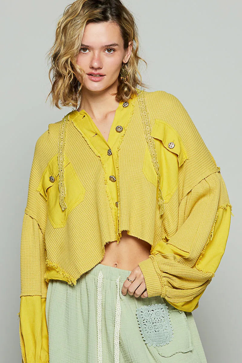 Oversized Distressed Knit Jacket — Cropped, Bold & Streetwear-Ready