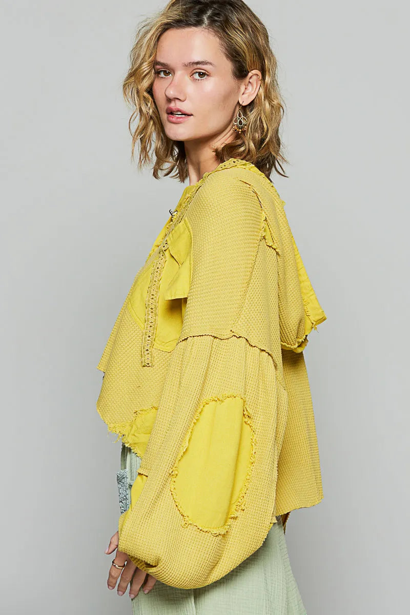 Oversized Distressed Knit Jacket — Cropped, Bold & Streetwear-Ready