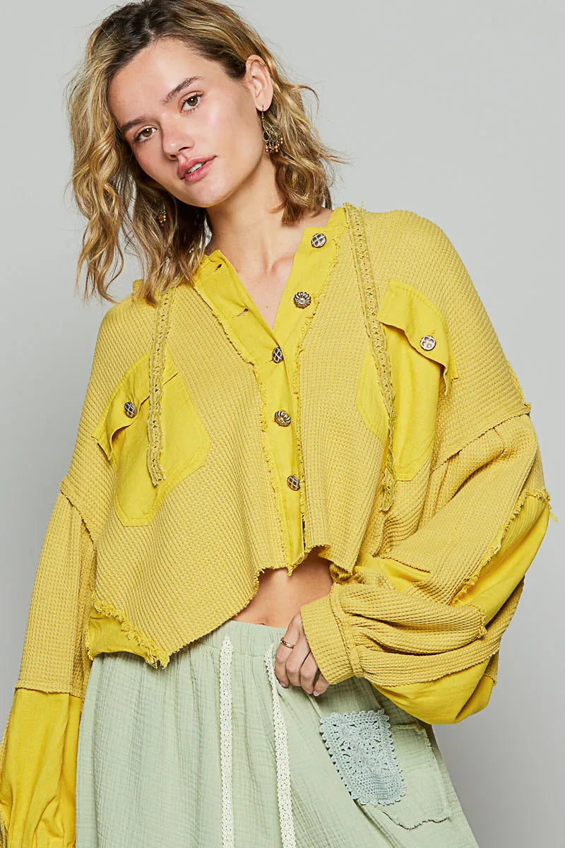 Oversized Distressed Knit Jacket — Cropped, Bold & Streetwear-Ready