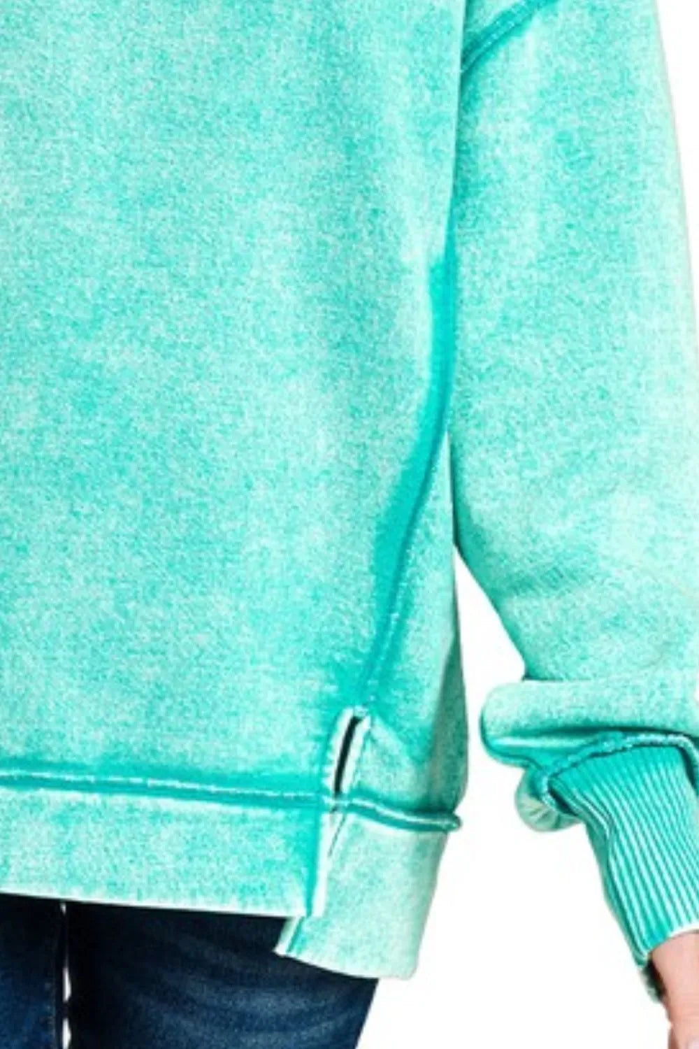 Oversized Mineral Washed Turquoise Sweatshirt — Vintage & Comfy