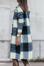 Plaid Button-Up Lapel Collar Coat – Classic, Warm & Stylish