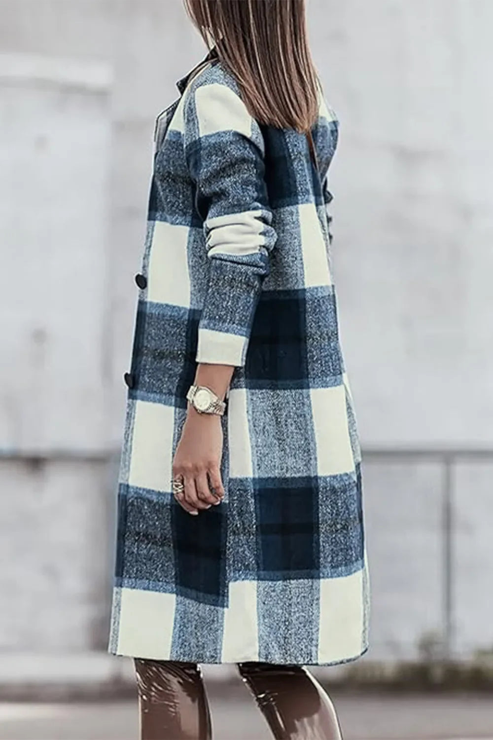 Plaid Button-Up Lapel Collar Coat – Classic, Warm & Stylish