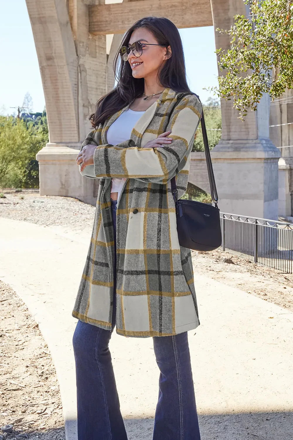 Plaid Button-Up Lapel Collar Coat – Classic, Warm & Stylish