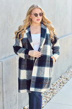 Plaid Button-Up Lapel Collar Coat – Classic, Warm & Stylish