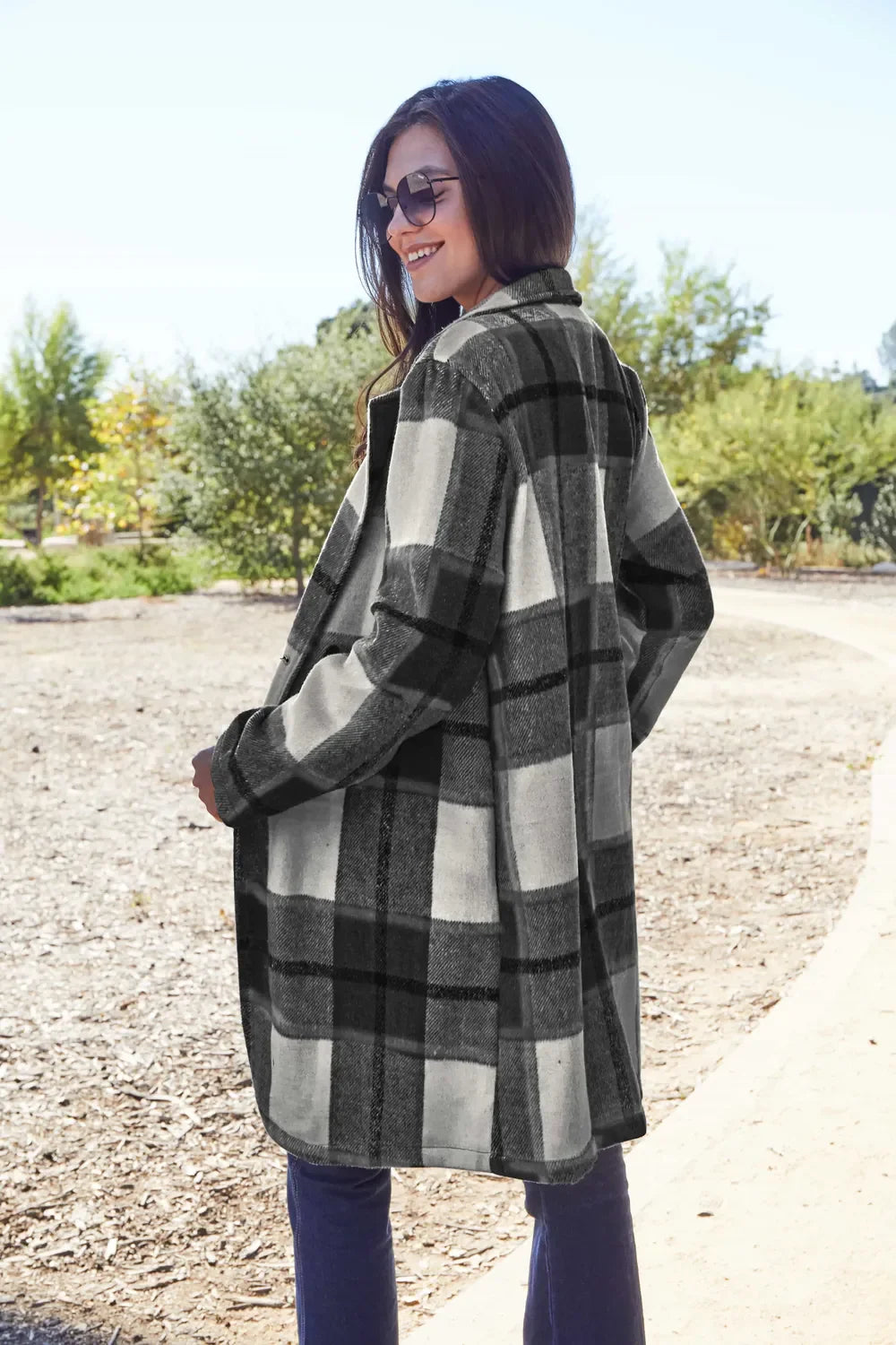 Plaid Button-Up Lapel Collar Coat – Classic, Warm & Stylish