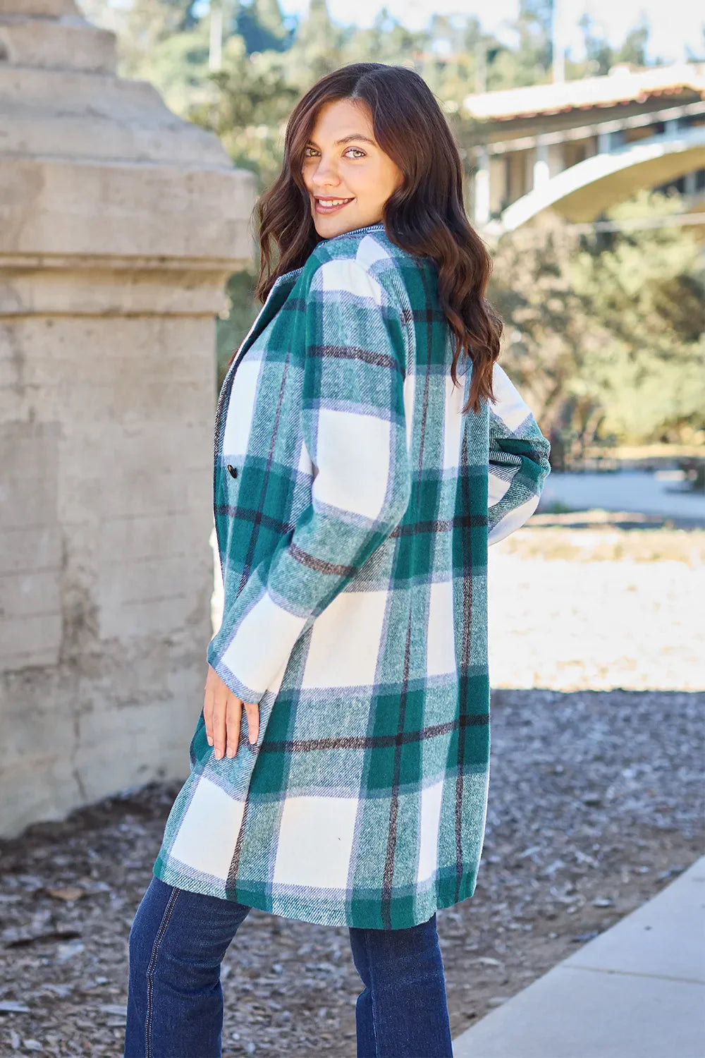 Plaid Button-Up Lapel Collar Coat – Classic, Warm & Stylish